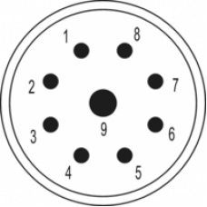  Вставки  М23  сигнальные 9-Полюсный (8+1) Вывод против часовой стрелки  7.002.9811.04